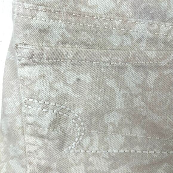 American Eagle Women Micro Denim Jean Shorts Stretch Floral Beige Preppy Size 8 - Picture 7 of 7